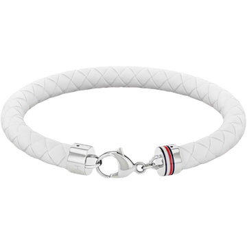 Καουτσούκ βραχιόλι Tommy Hilfiger 2790555 σε άσπρο χρώμα με ασημί κούμπωμα από ανοξείδωτο ατσάλι.
